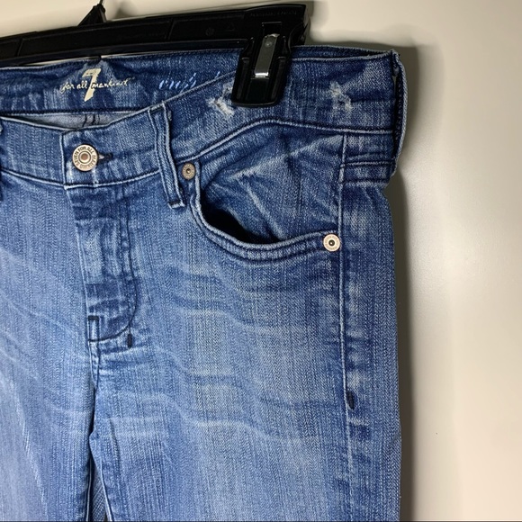 7 for All Mankind Bermuda Denim Shorts Crop Dojo Jeans - Picture 5 of 16